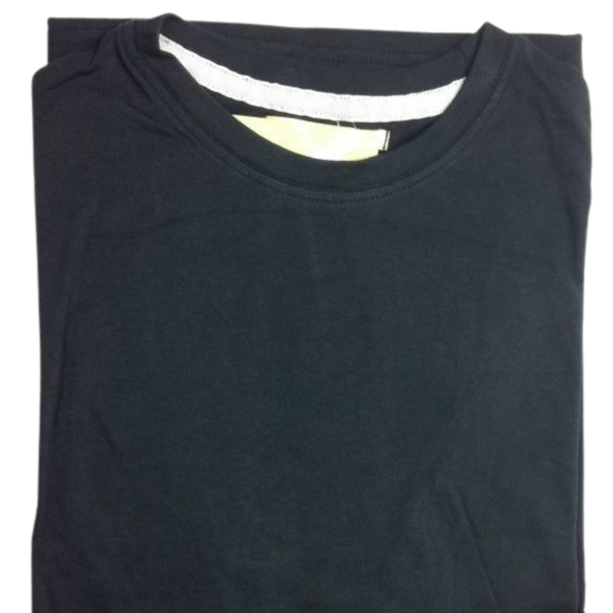 Womens PLAIN T-SHIRT 100% COTTON Tee Short Sleeve Basic Ladies Top Blank - Black