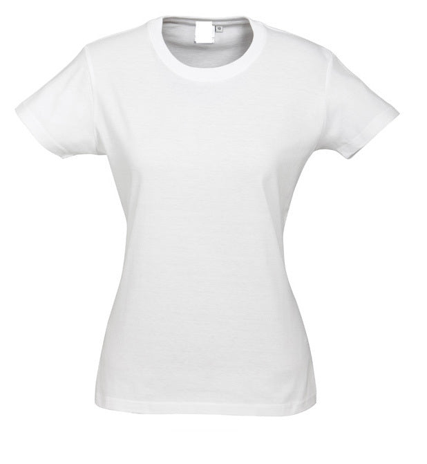 Womens PLAIN T-SHIRT 100% COTTON Tee Short Sleeve Basic Ladies Top Blank-55
