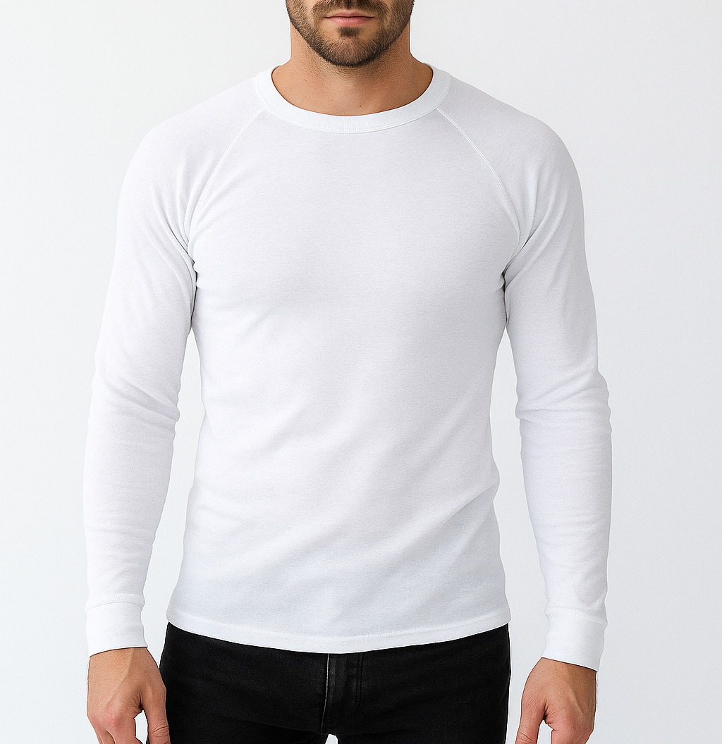 Sherpa Mens Long Sleeve Polypro Thermal Baselayer Top in White-1