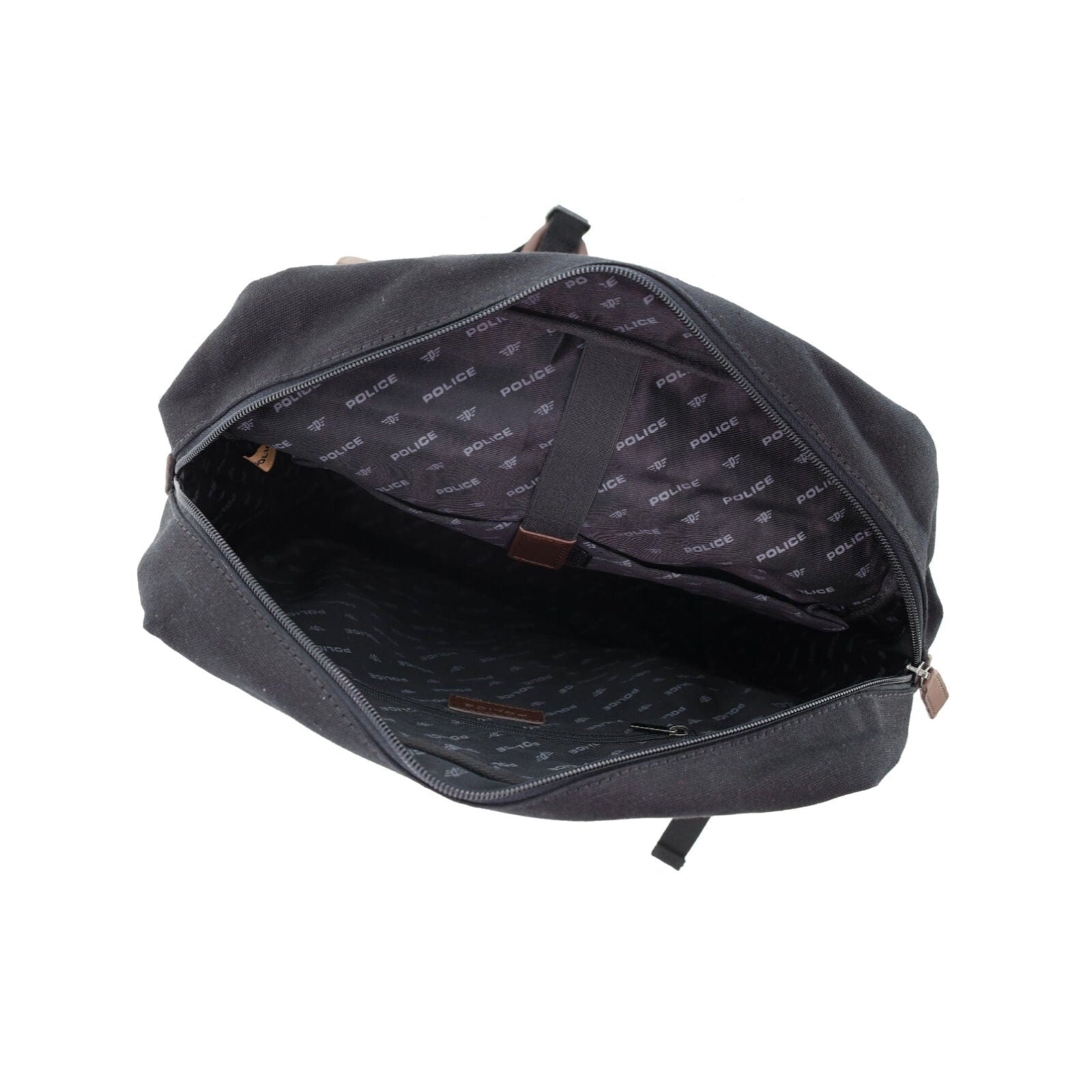 POLICE Messenger Backpack Bag with Laptop Computer Sleeve in Black-3