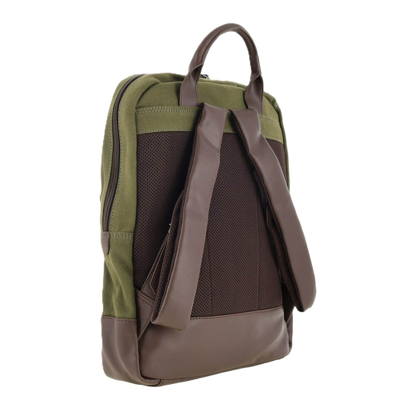 POLICE Wings Mens Canvas Backpack Bag with Laptop Computer Sleeve in Dark Olive-3