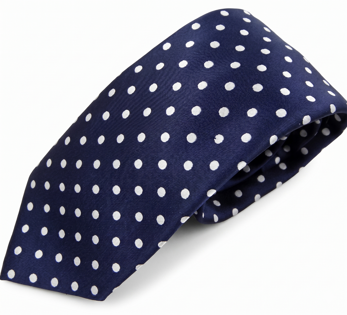 Formalaties Polka Dot 7cm Satin Tie in Navy/White