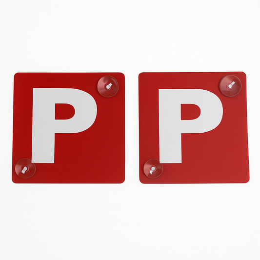 2x RED P PLATES Suction Probationary Car Window Signs for VIC/WA (Victoria & Western Australia)-0