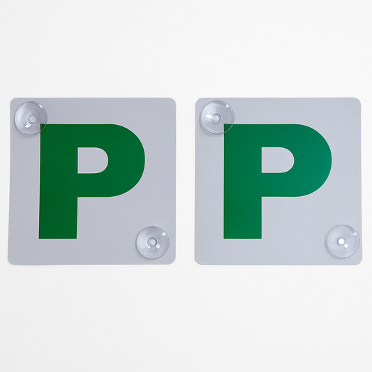 2x GREEN P PLATES Suction Probationary Car Window Signs for NSW (New South Wales)-0