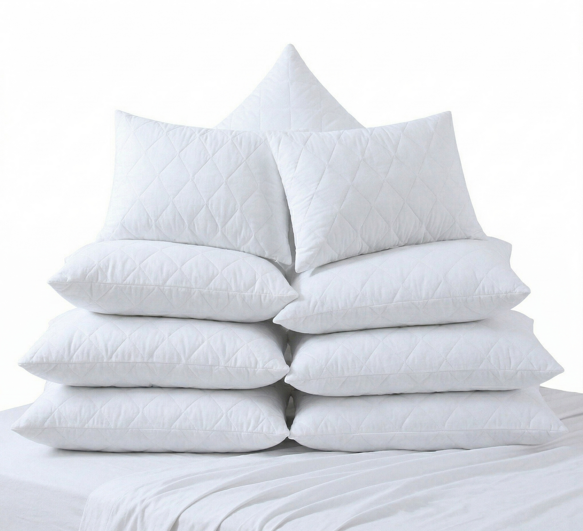 10x Quilted Cotton Pillow Protector 74cm x 48cm Case Breathable Slip in White