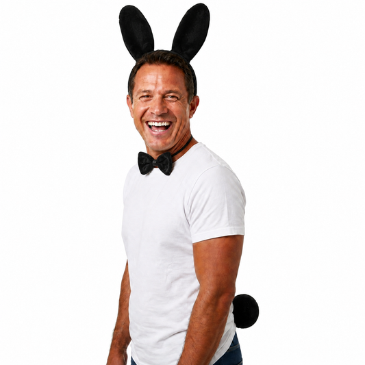 3 Piece Black Rabbit Set Animal Costume Dress Up Party Bow Tie Tail Ears Book Week
