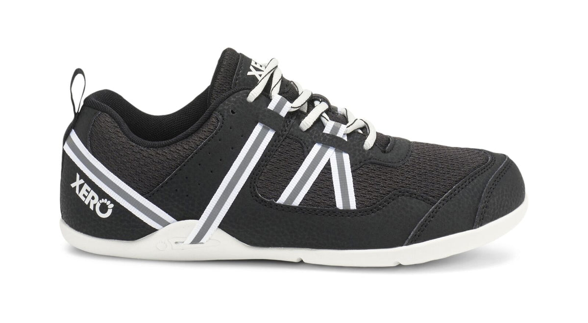 Xero Womens Prio Vintage Lightweight Barefoot Shoes Zero Drop in Black/White