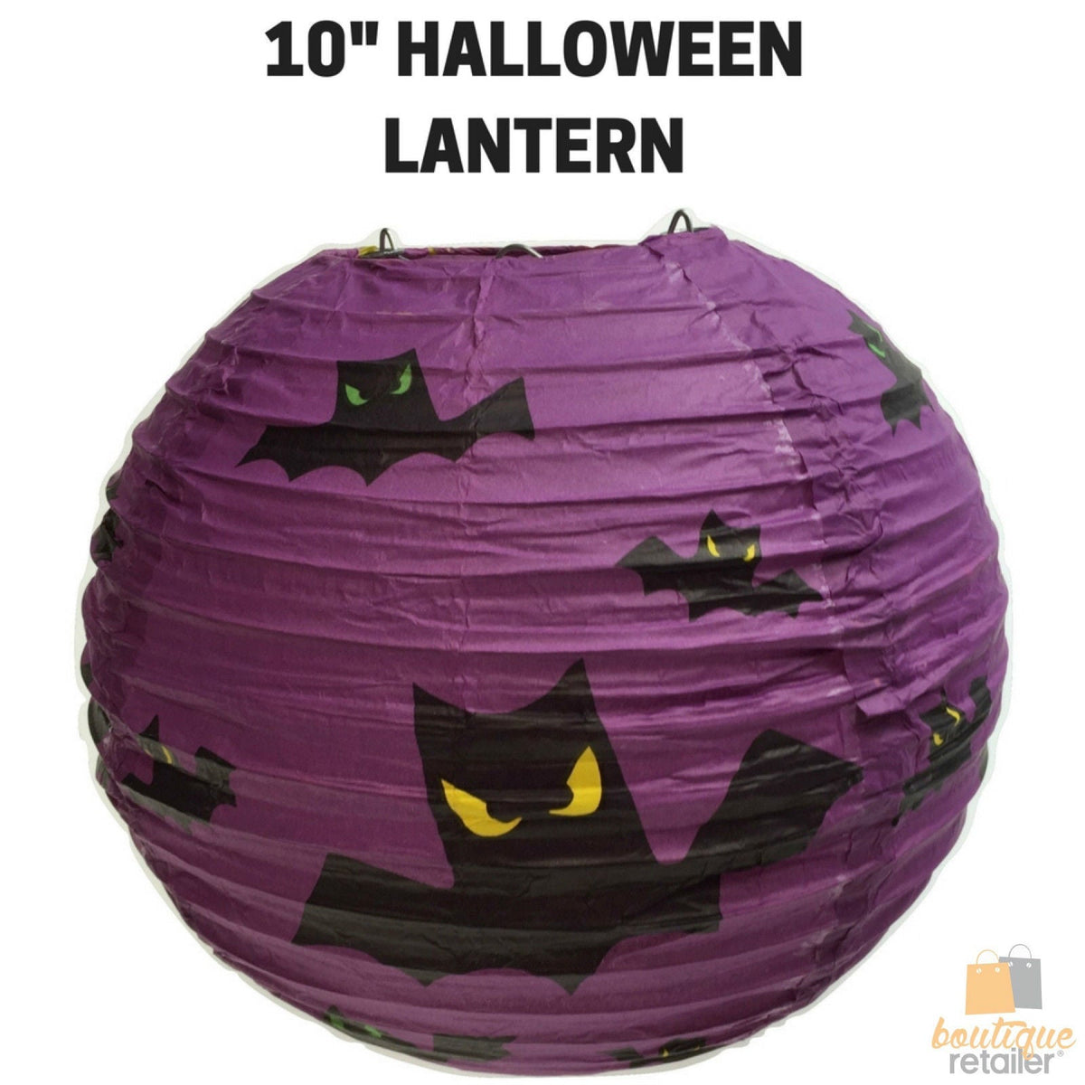 10" HALLOWEEN LANTERN Decoration Paper Party Decor Bats Hanging New