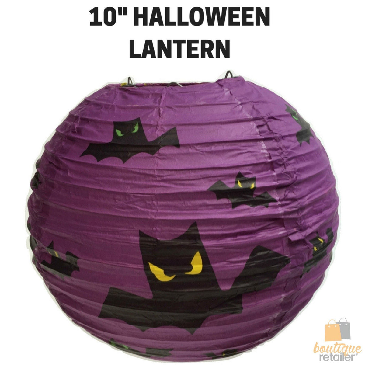 10" HALLOWEEN LANTERN Decoration Paper Party Decor Bats Hanging New