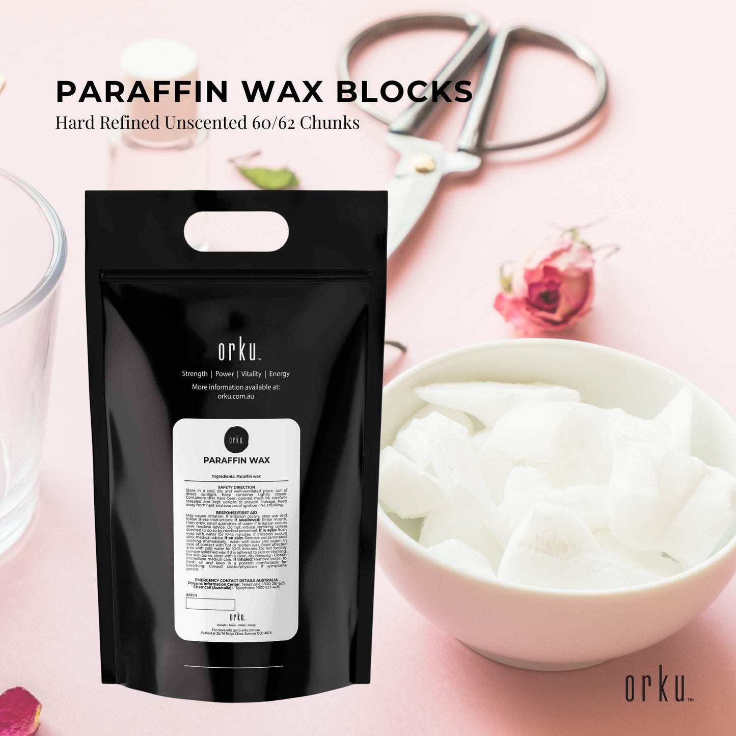 Paraffin Wax Blocks Hard Refined Unscented 60/62 Chunks Candle Soap Making Bulk-2