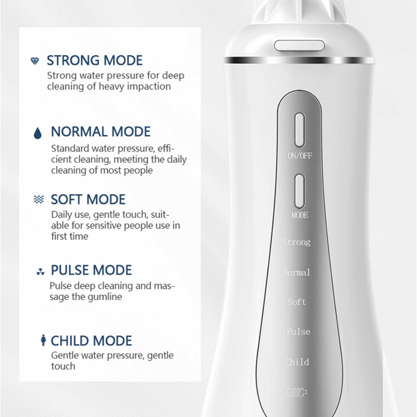 Portable Oral Irrigator 350ml - Rechargeable Water Dental Flosser Teeth Cleaner-2