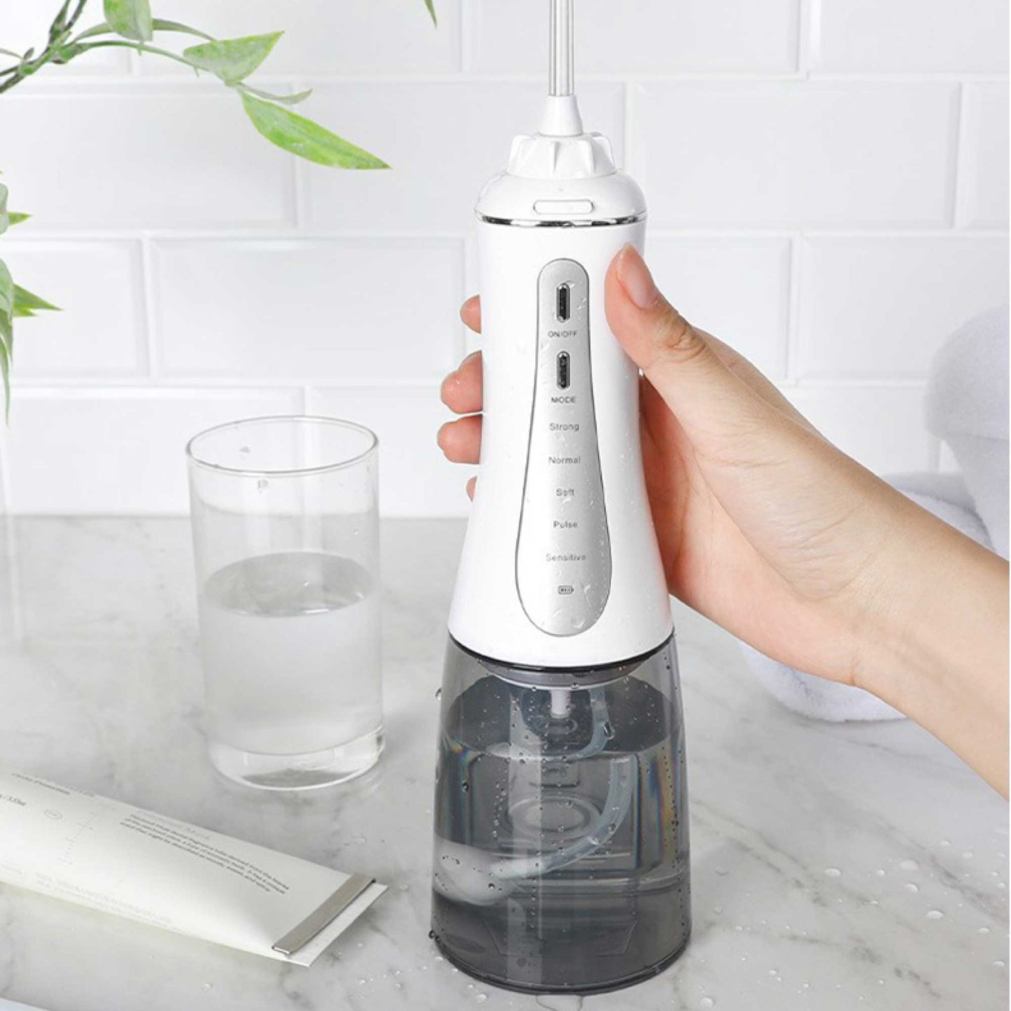 Portable Oral Irrigator 350ml - Rechargeable Water Dental Flosser Teeth Cleaner-3