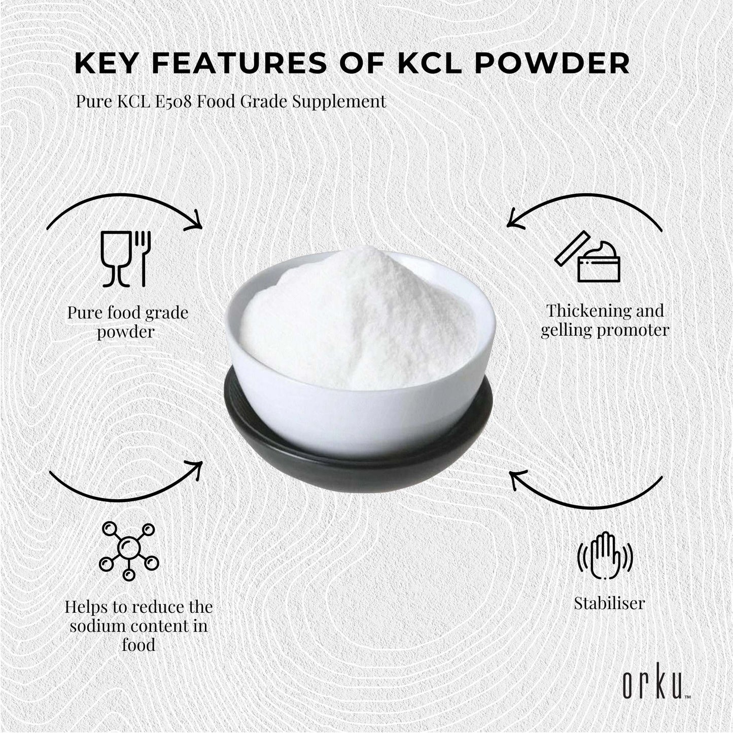 Potassium Chloride Powder Tub - Pure KCL E508 Food Grade Salt Replacer Bulk-4