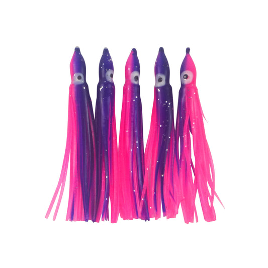 Swimerz Octopus Skirts 100mm Purple Pink, 5 pack-0