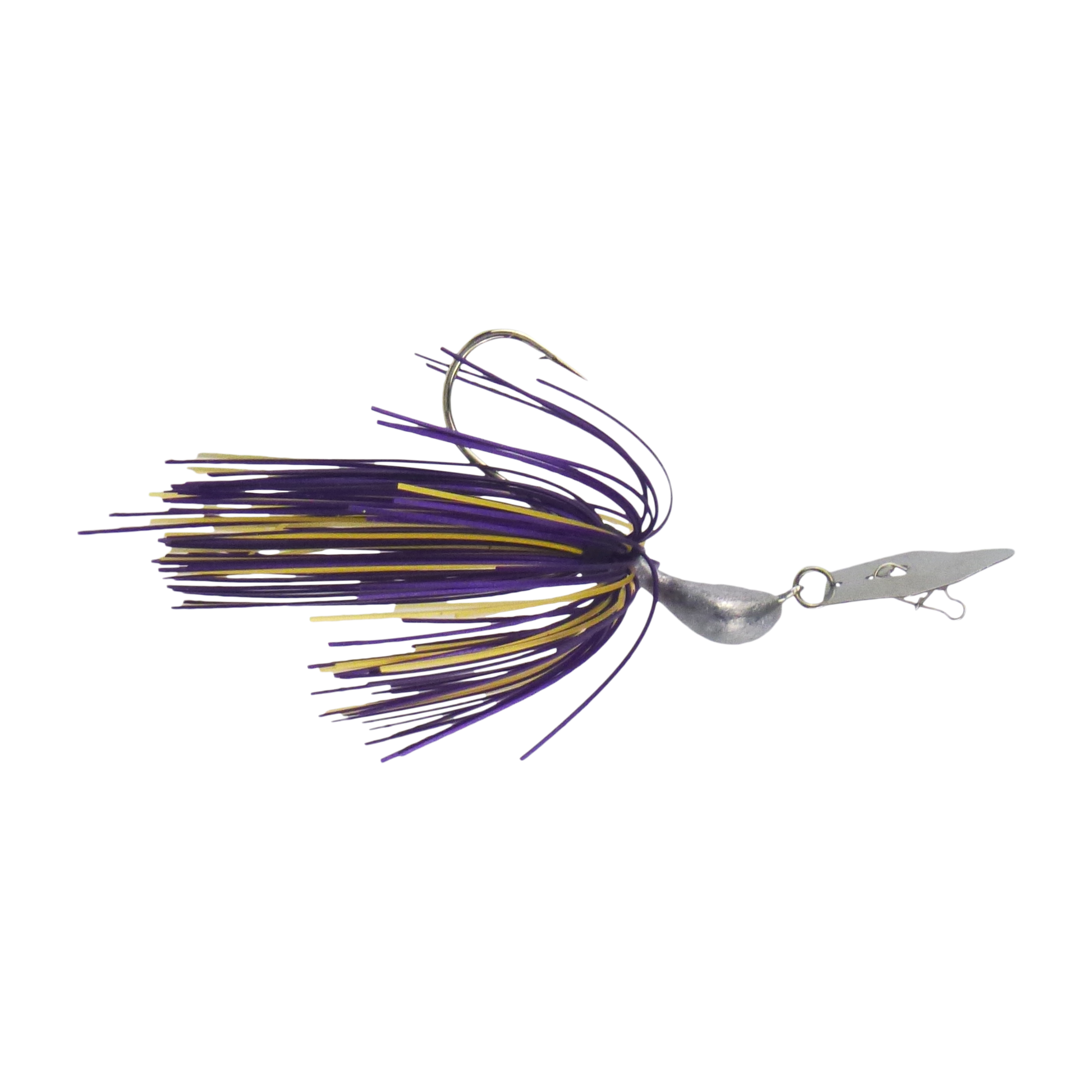 Dekoi 14gm Bladed Swim Jig, Chatterbait, Purple Gold, 2 pack-0