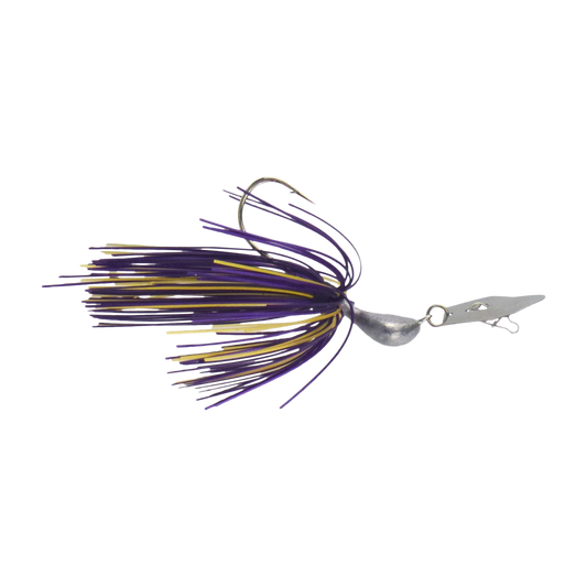 Dekoi 14gm Bladed Swim Jig, Chatterbait, Purple Gold, 2 pack-0