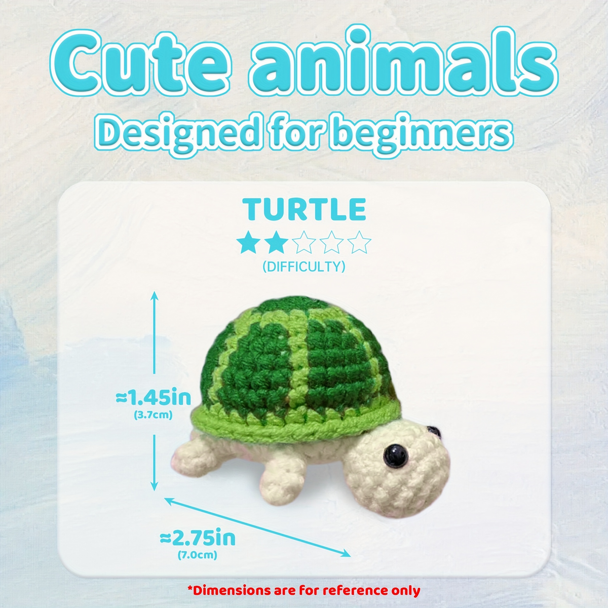 DIY Turtle Knitting Crochet Kit Needles Hooks Set Tools Yarn Sewing Grip