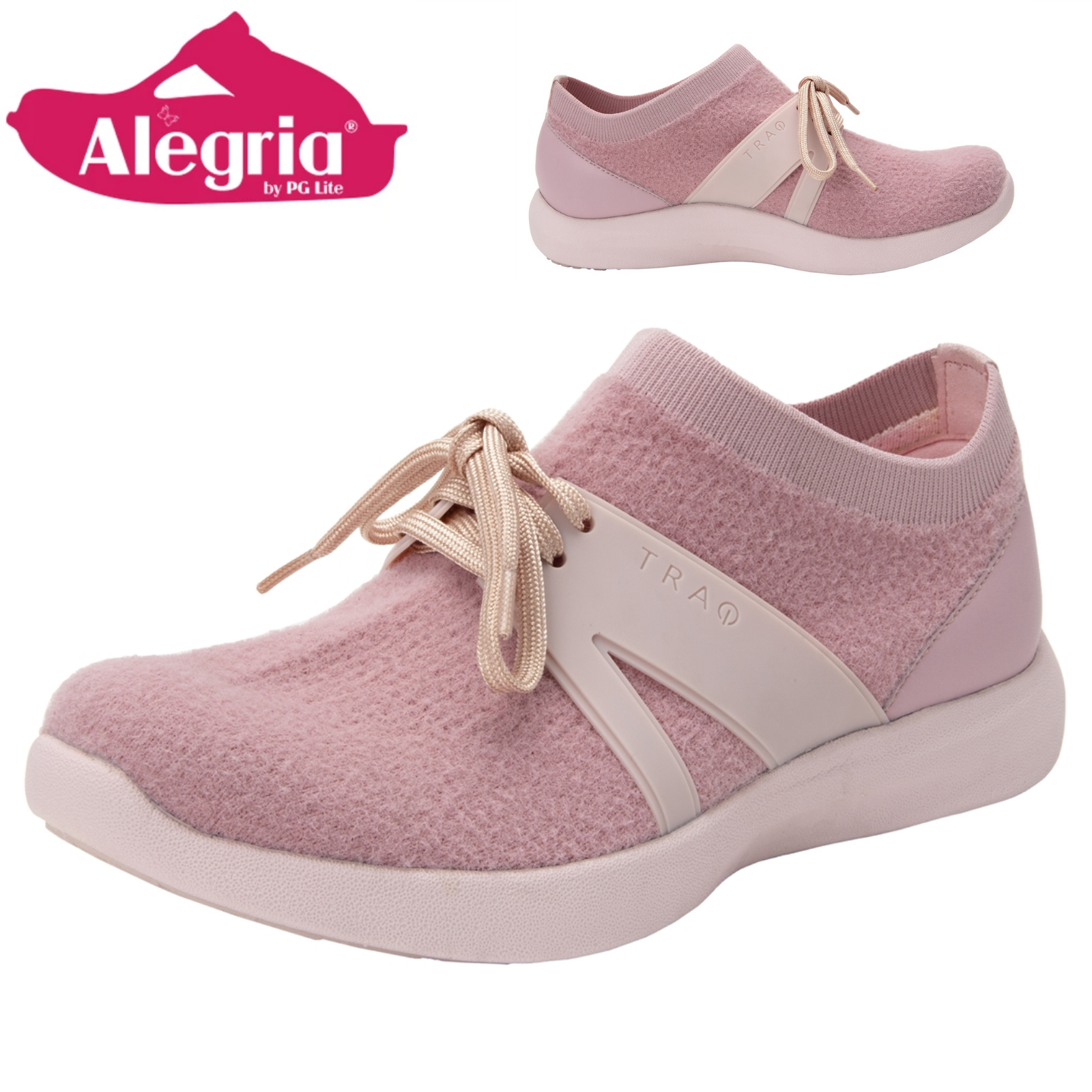 Traq By Alegria Womens Qool Comfort Smart Walking Shoe Sneaker - Fuzz Blush-1