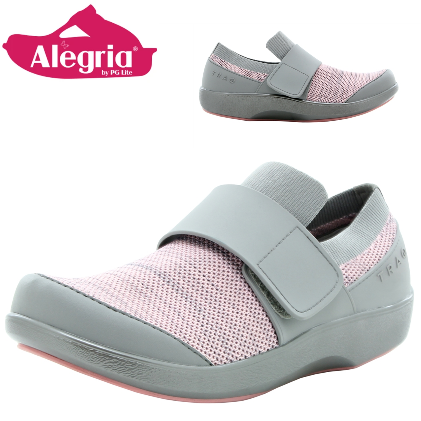 Traq By Alegria Womens Qwik Smart Comfort Walking Shoe Sneaker - Pink Multi-1