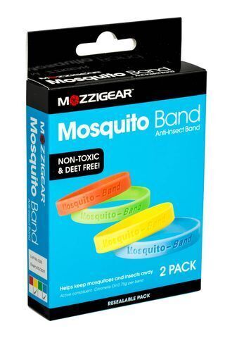Mozzigear Mosquito Band Repellent Wrist Band Camping Hiking Non-Toxic 2pk-4