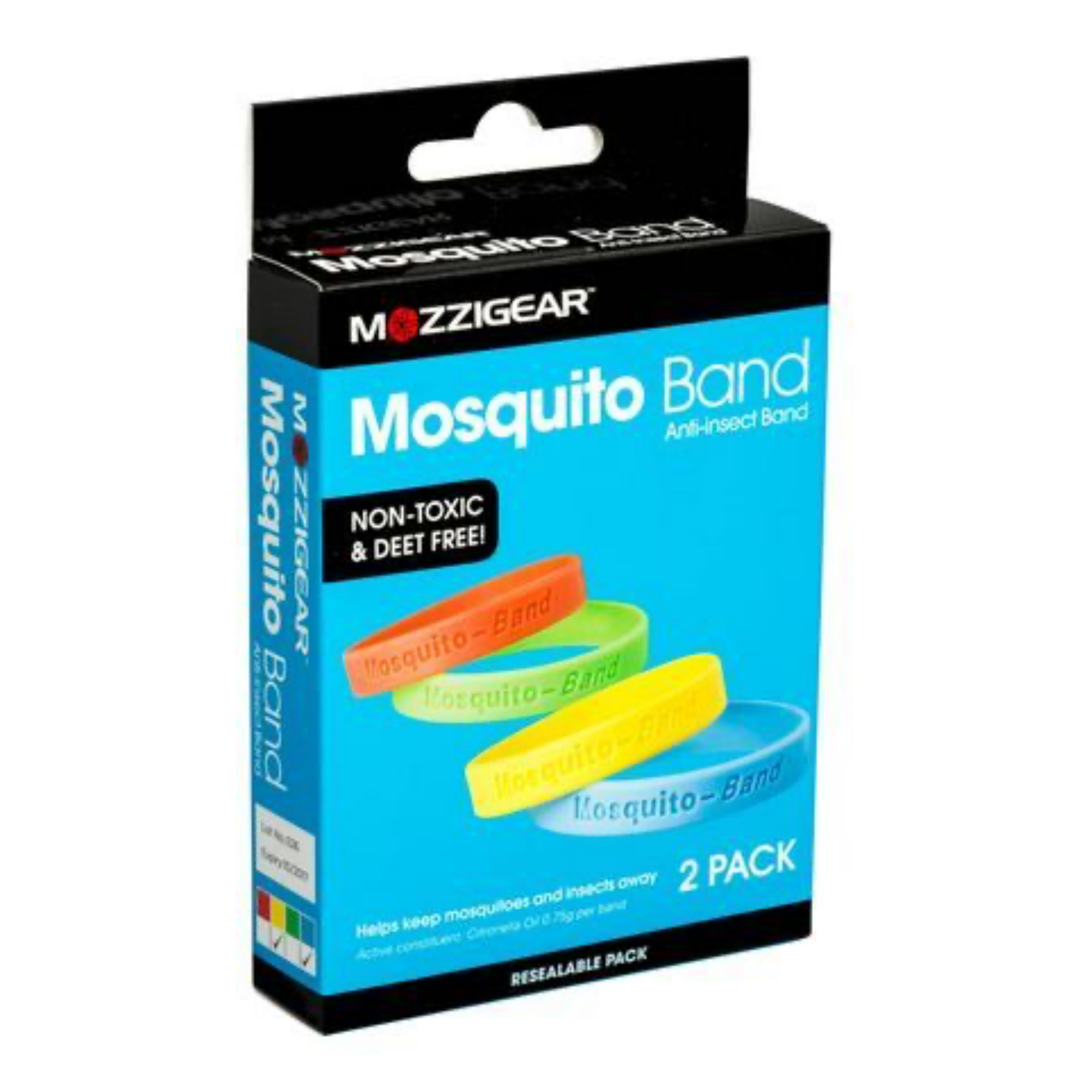 Mozzigear Mosquito Band Repellent Wrist Band Camping Hiking Non-Toxic 2pk-0