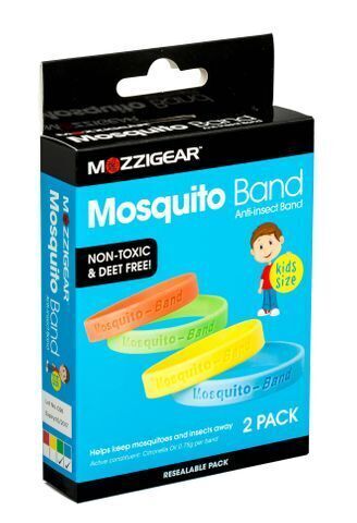 Mozzigear Mosquito Kids Wrist Band Repellent Camping Hiking Non-Toxic Childrens 2pk-2