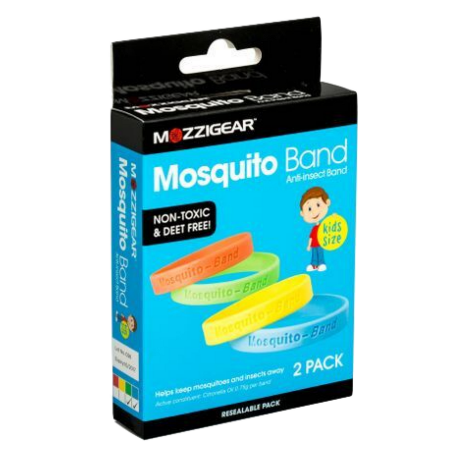 Mozzigear Mosquito Kids Wrist Band Repellent Camping Hiking Non-Toxic Childrens 2pk-0
