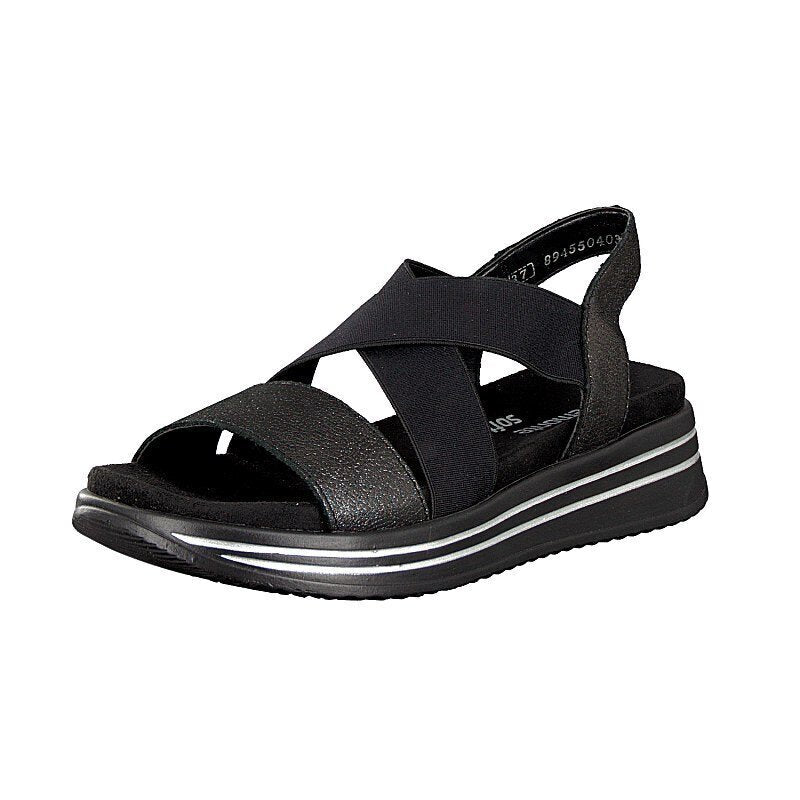 Remonte Womens Sandals Shoes Summer Removable Insole Light Soft - Black-8