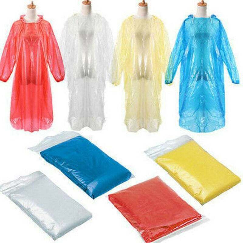 RAIN PONCHO Disposable Emergency Rain Coat Waterproof Jacket Adult Outdoor-0