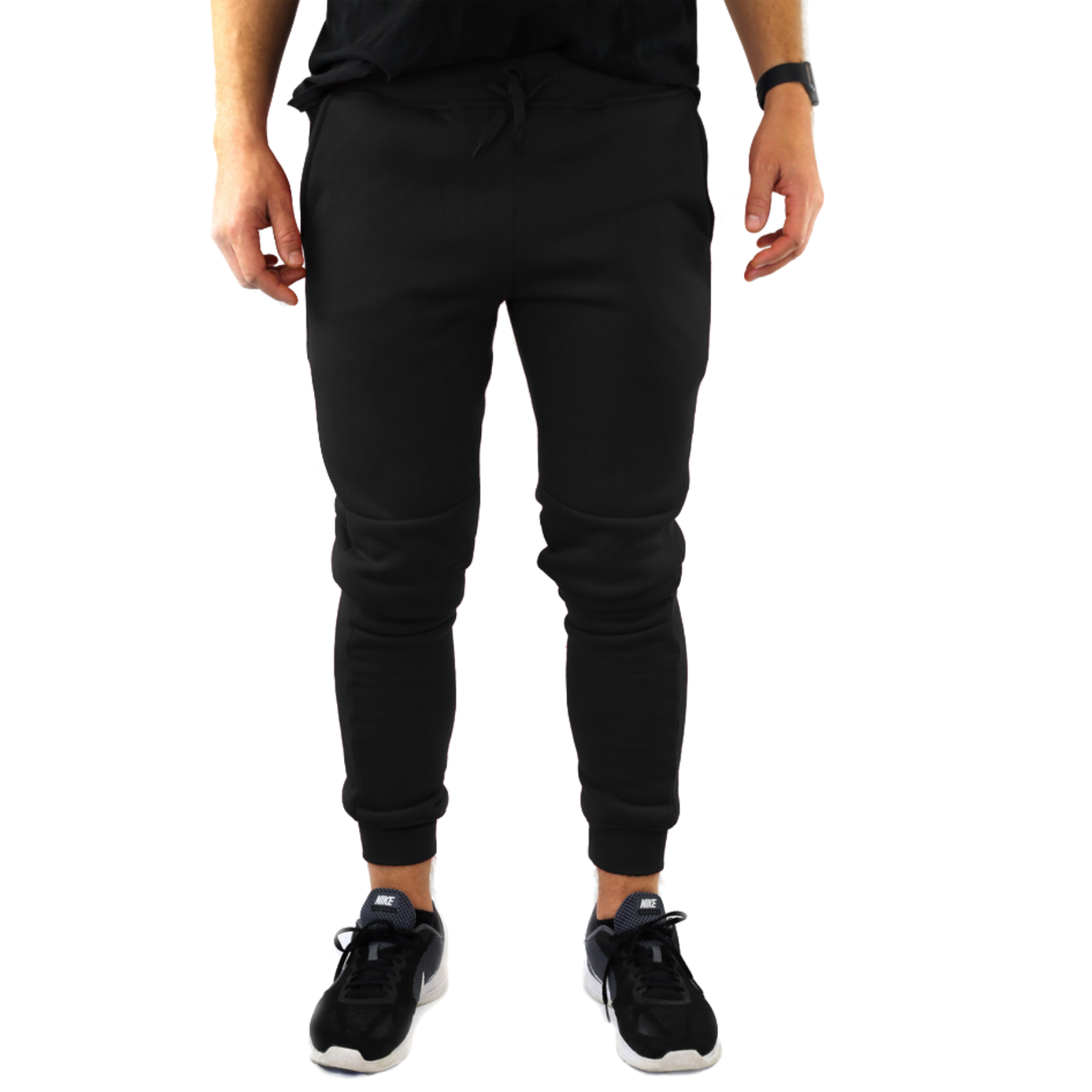 Mens Skinny Track Pants Joggers Trousers Gym Casual Sweat Cuffed Slim Trackies Fleece-4