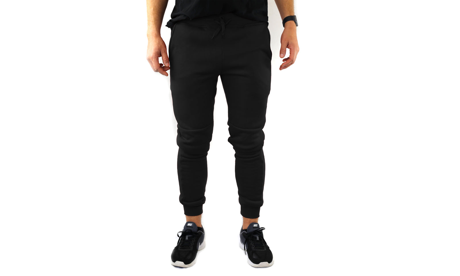 Mens Skinny Track Pants Joggers Trousers Gym Casual Sweat Cuffed Slim Trackies Fleece-3