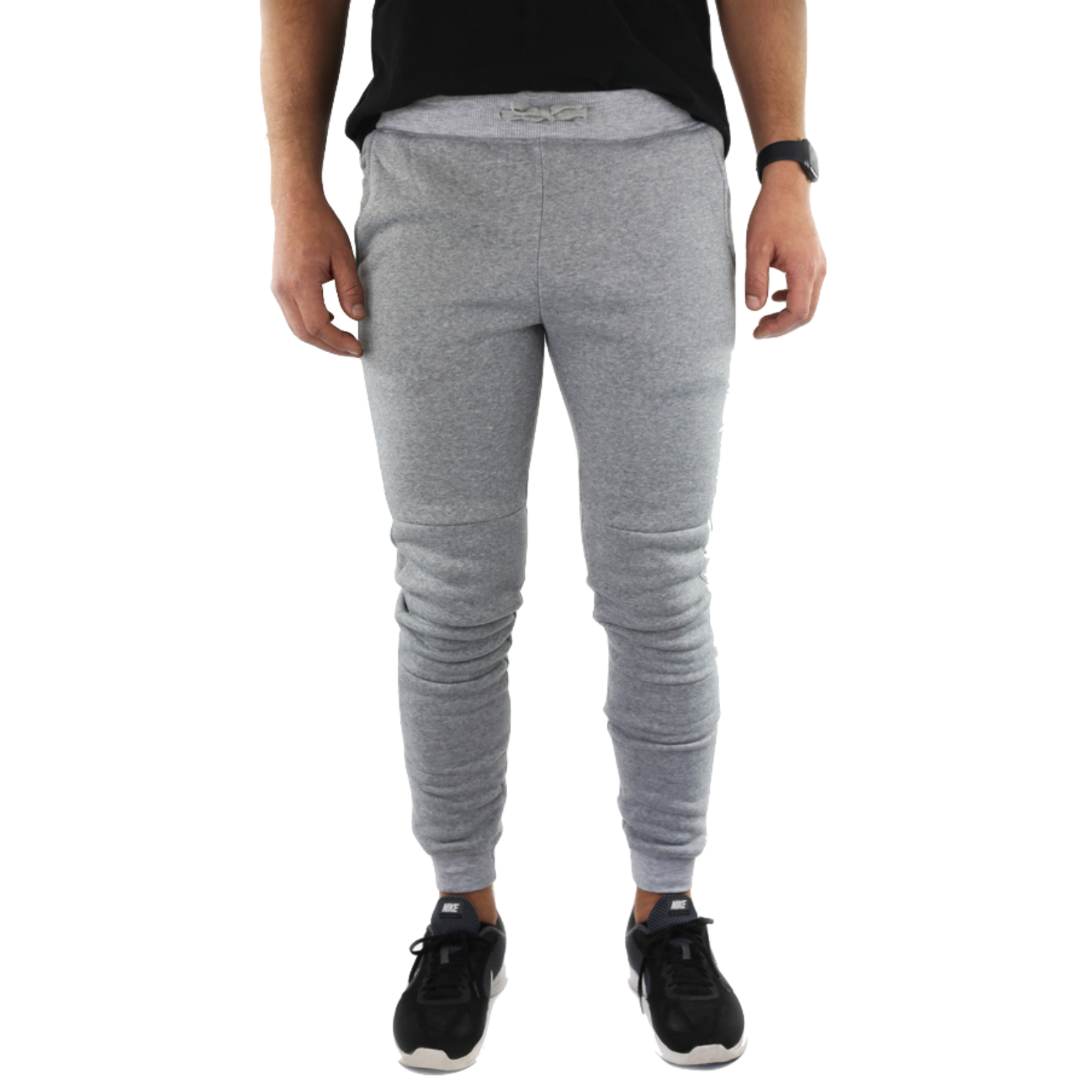 Mens Skinny Track Pants Joggers Trousers Gym Casual Sweat Cuffed Slim Trackies Fleece-34