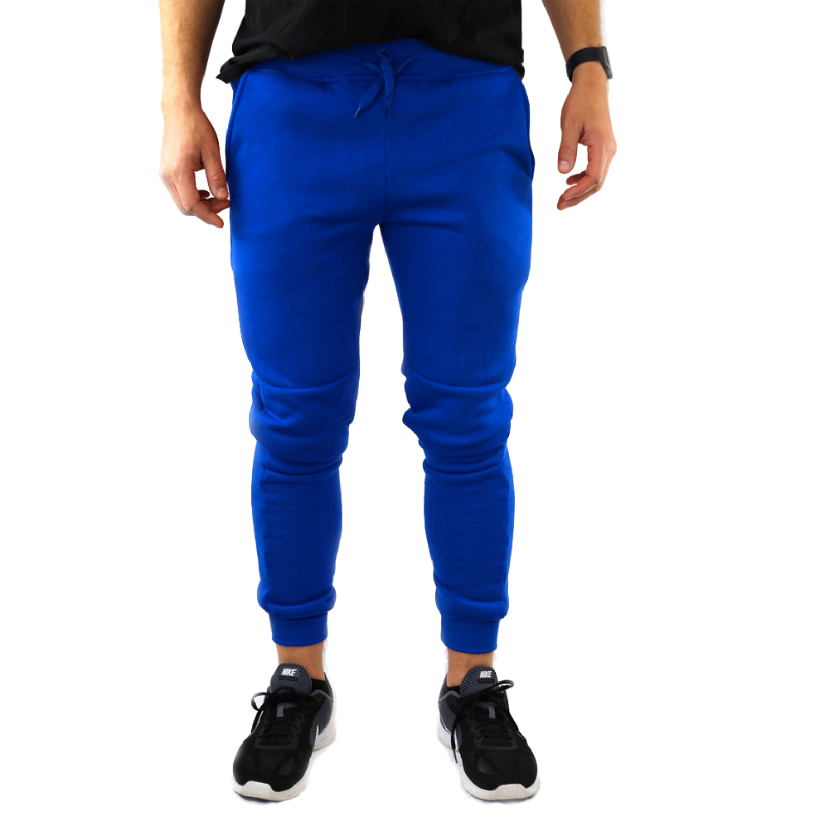Mens Skinny Track Pants Joggers Trousers Gym Casual Sweat Cuffed Slim Trackies Fleece-20