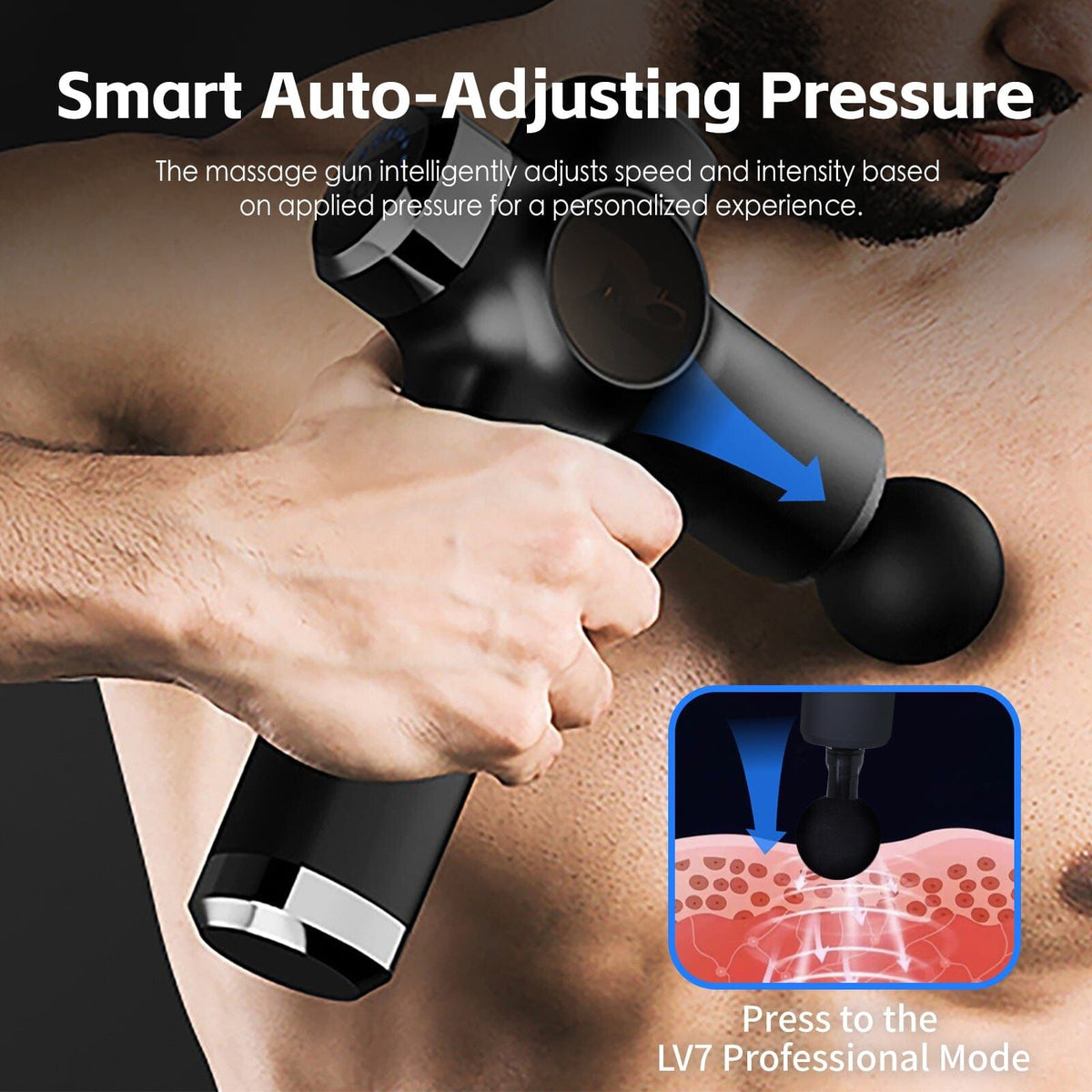 Remology Fascial Impact Therapy Massage Gun 7 Adaptive Speed with 4 Heads