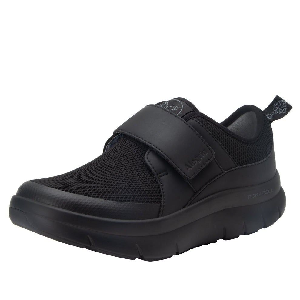 Alegria Womens Shoes  Double Trouble Mesh Sneakers w/ Strap in Black-1
