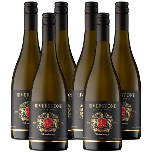 6-Pack 2023 Riverstone Estate Chardonnay White Wine - 750ml Bottle