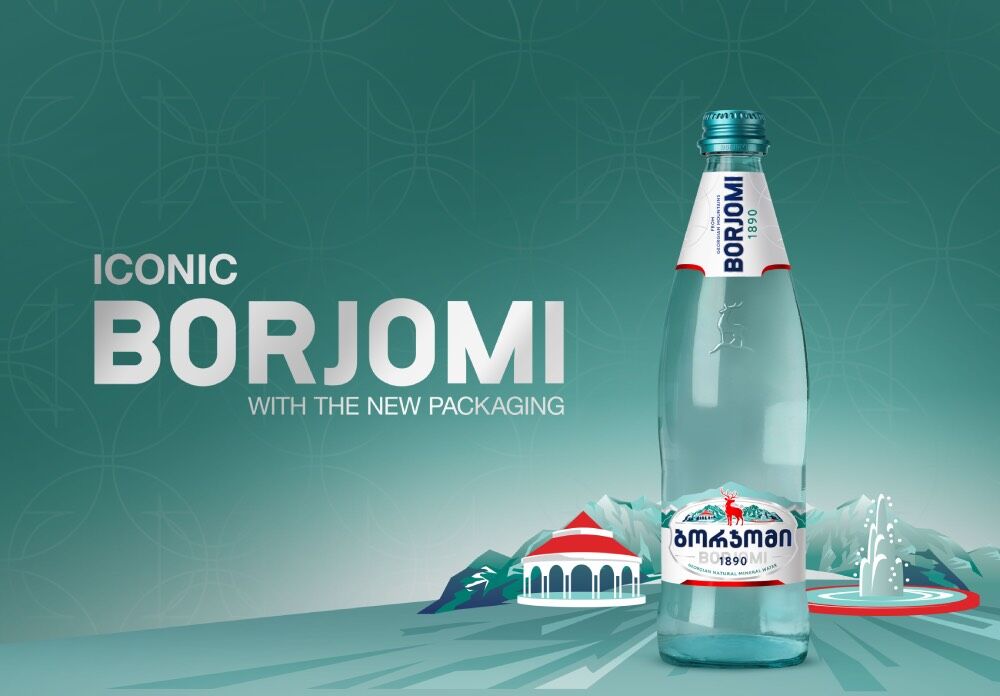 Borjomi Naturally Carbonated Sparkling Mineral Water Glass Bottle - 500ml (Product of Georgia)