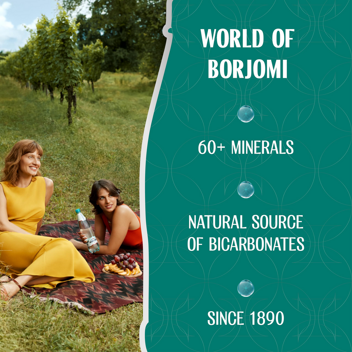 Borjomi Naturally Carbonated Sparkling Mineral Water Glass Bottle - 500ml (Product of Georgia)