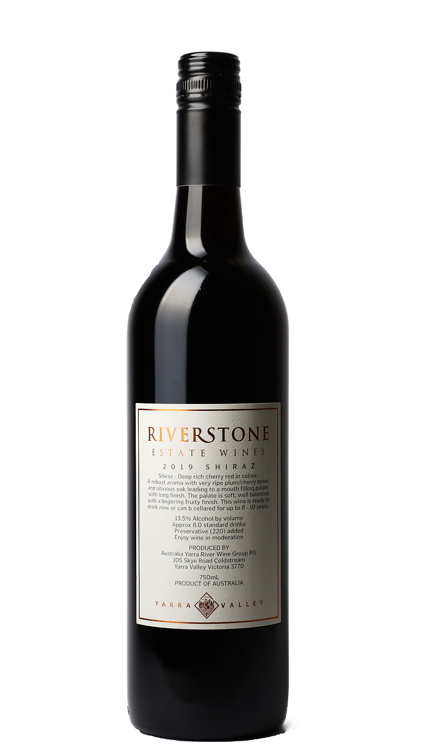 12x 2019 Riverstone Estate Shiraz Red Wine - 750ml Bottle