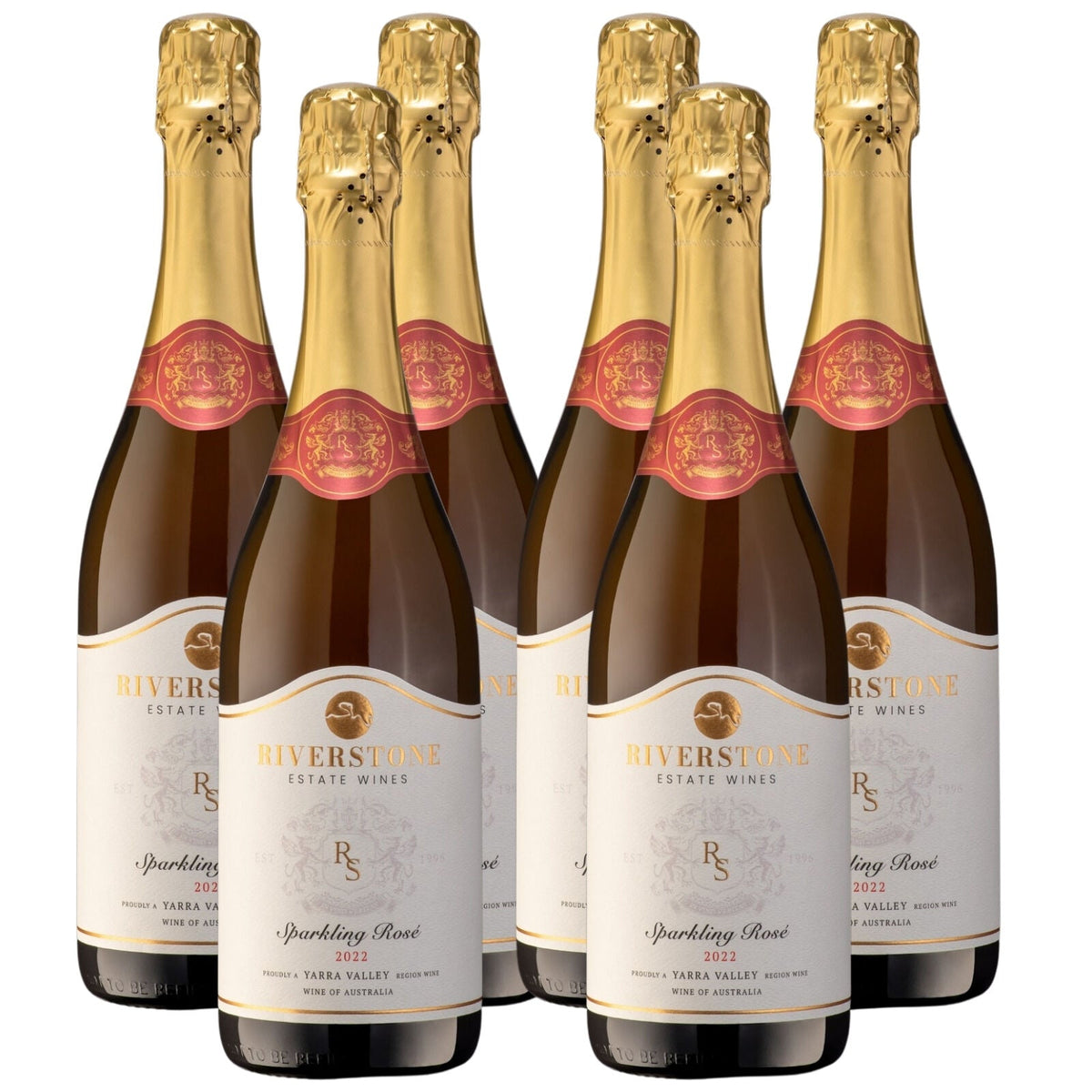 6-Pack 2022 Riverstone Estate Sparkling Rosé Red Wine - 750ml Bottle
