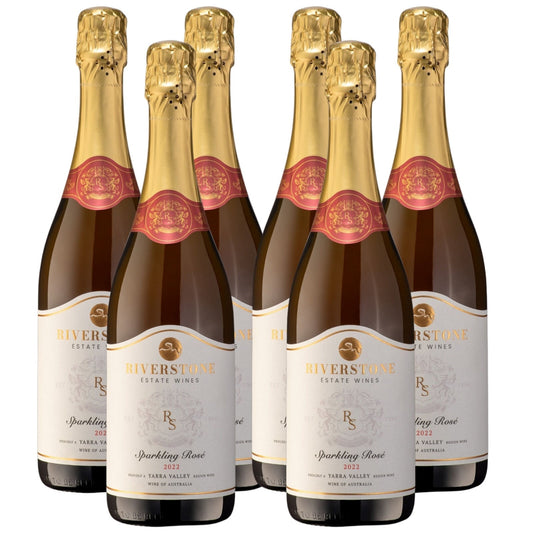 6-Pack 2022 Riverstone Estate Sparkling Rosé Red Wine - 750ml Bottle