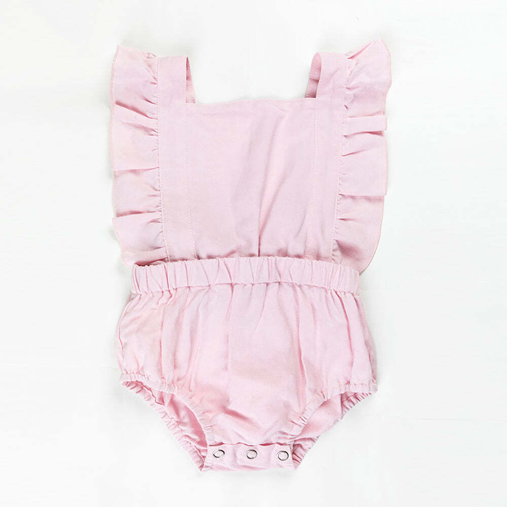 Ponchik Babies + Kids Ruffle Back Romper - Lemonade-1