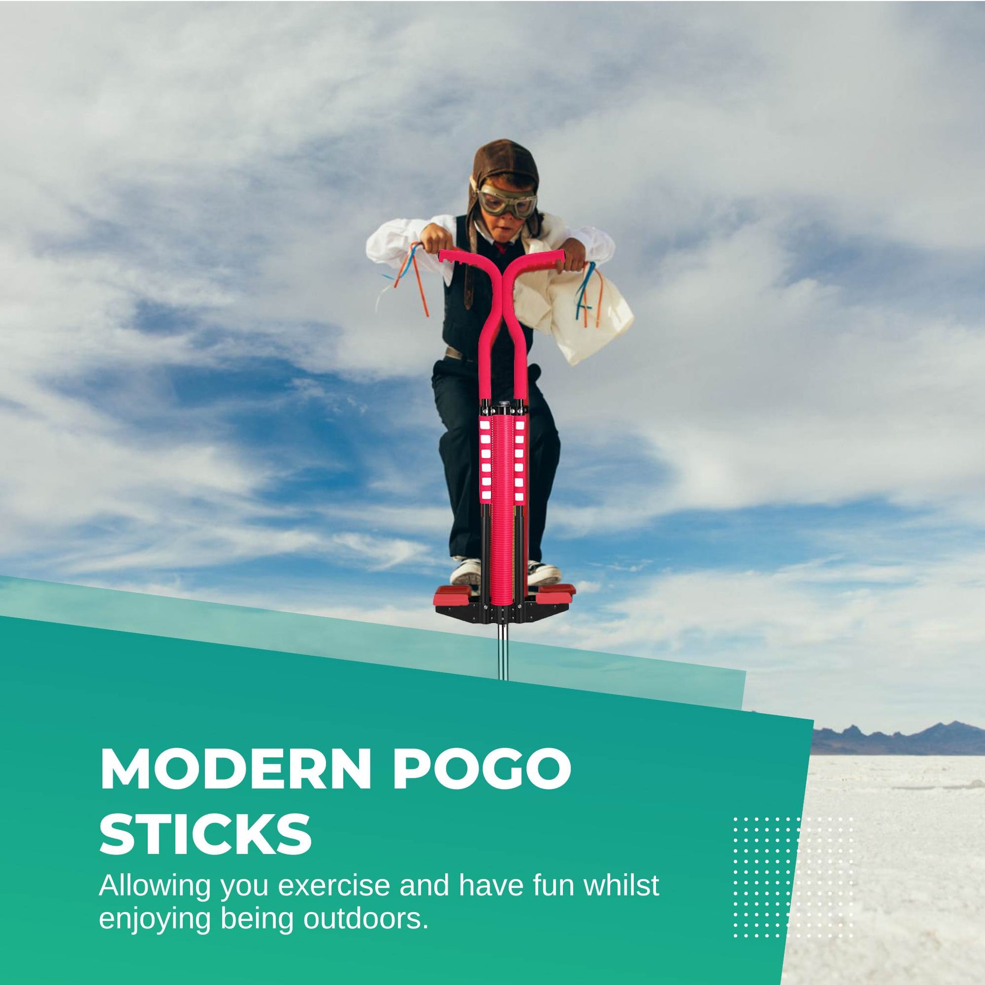 Red Pogo Stick Kids - Childrens Jumping Jackhammer Exercise Hopper Toy-2