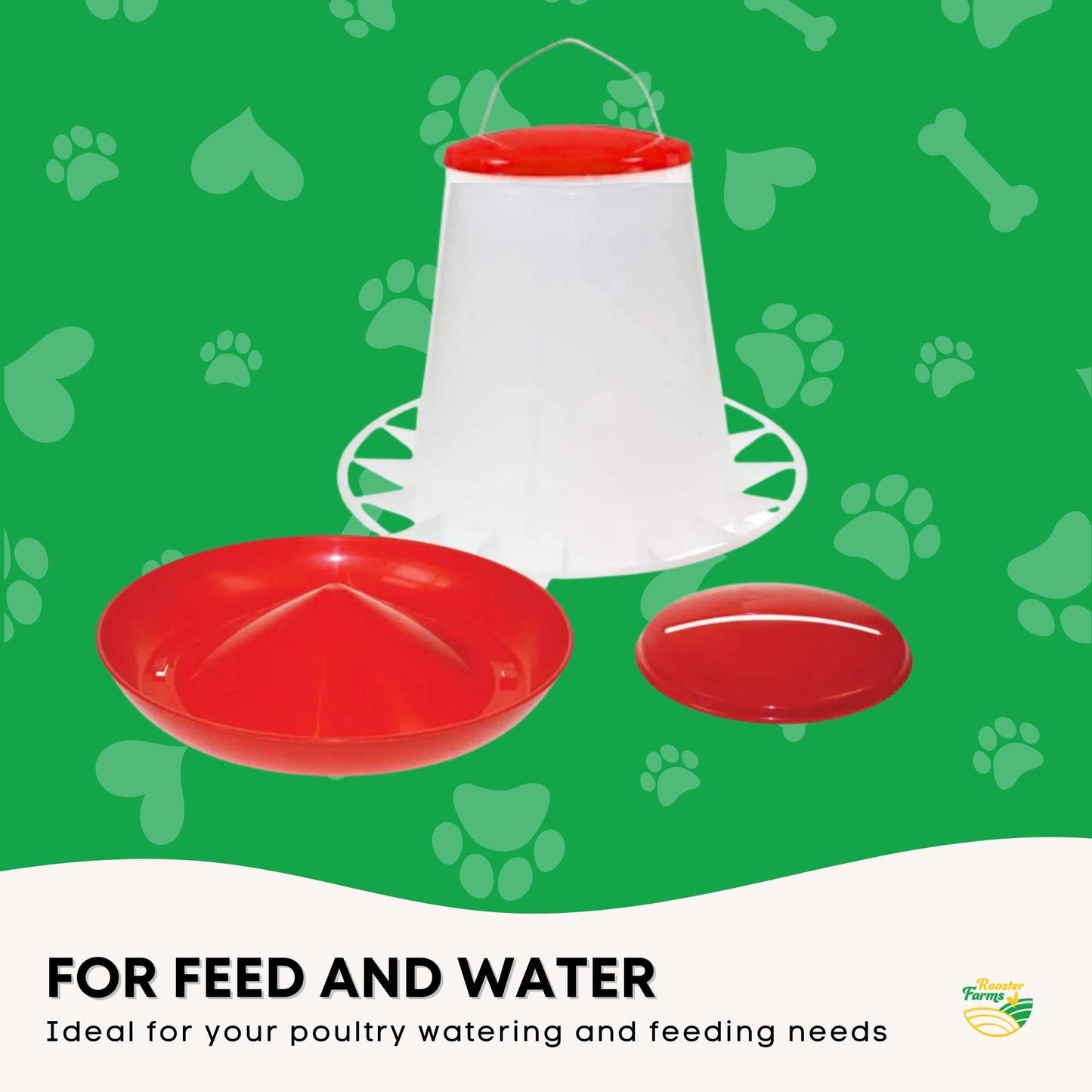 Rooster Farms 3Kg Automatic Chicken Feeder - Poultry Hen Feeding Seed Bucket-2