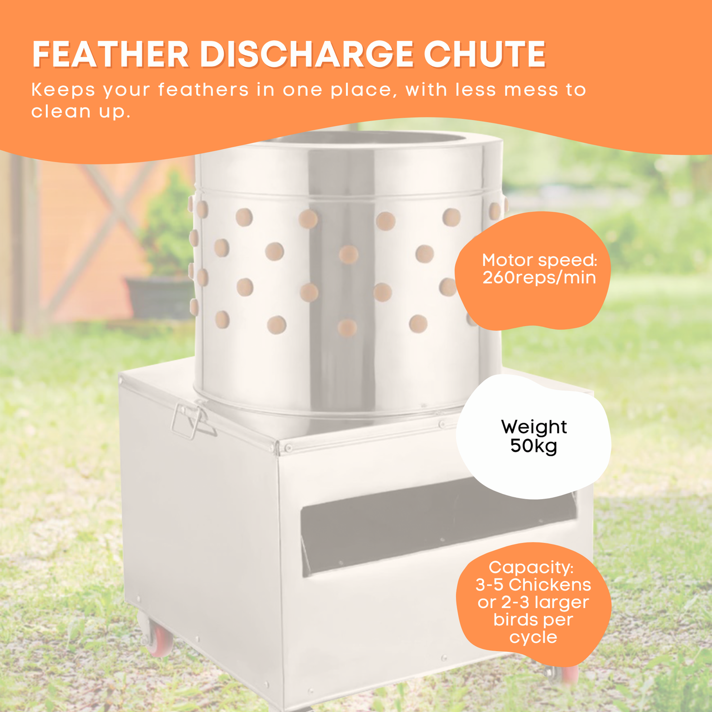 Rooster Farms 60cm Chicken Feather Plucker Electric Poultry Defeathering-3