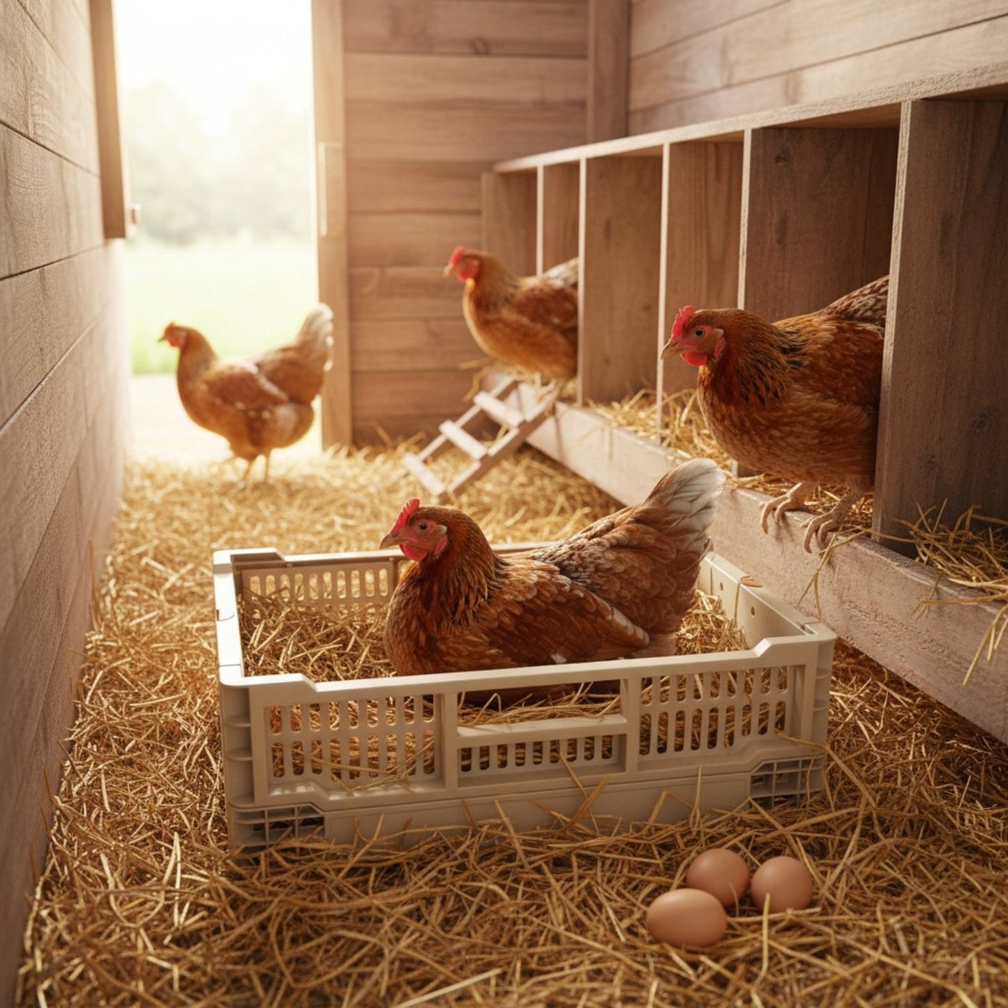 Rooster Farms Collapsible Chicken Nesting Box - 24cm x 30cm x 14.3cm-1