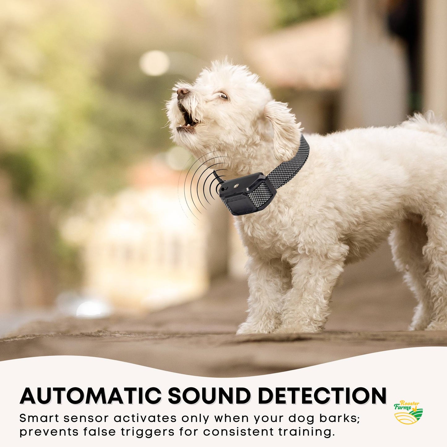 Rooster Farms Dog Bark Training Collar Citronella + Sound Rechargeable Automatic-3