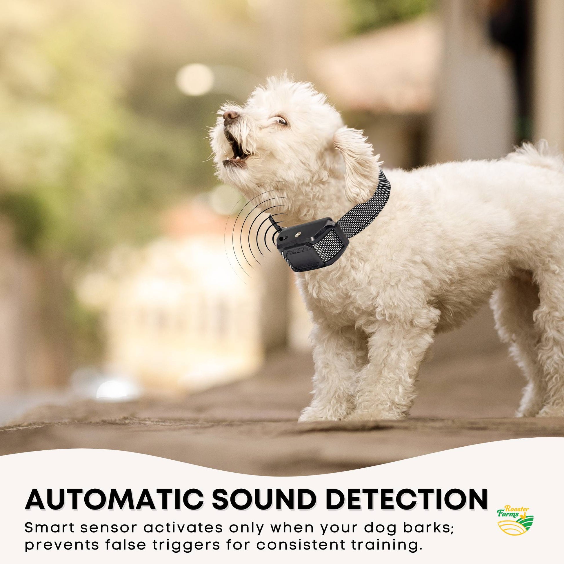 Rooster Farms Dog Bark Training Collar Citronella + Sound Rechargeable Automatic-3