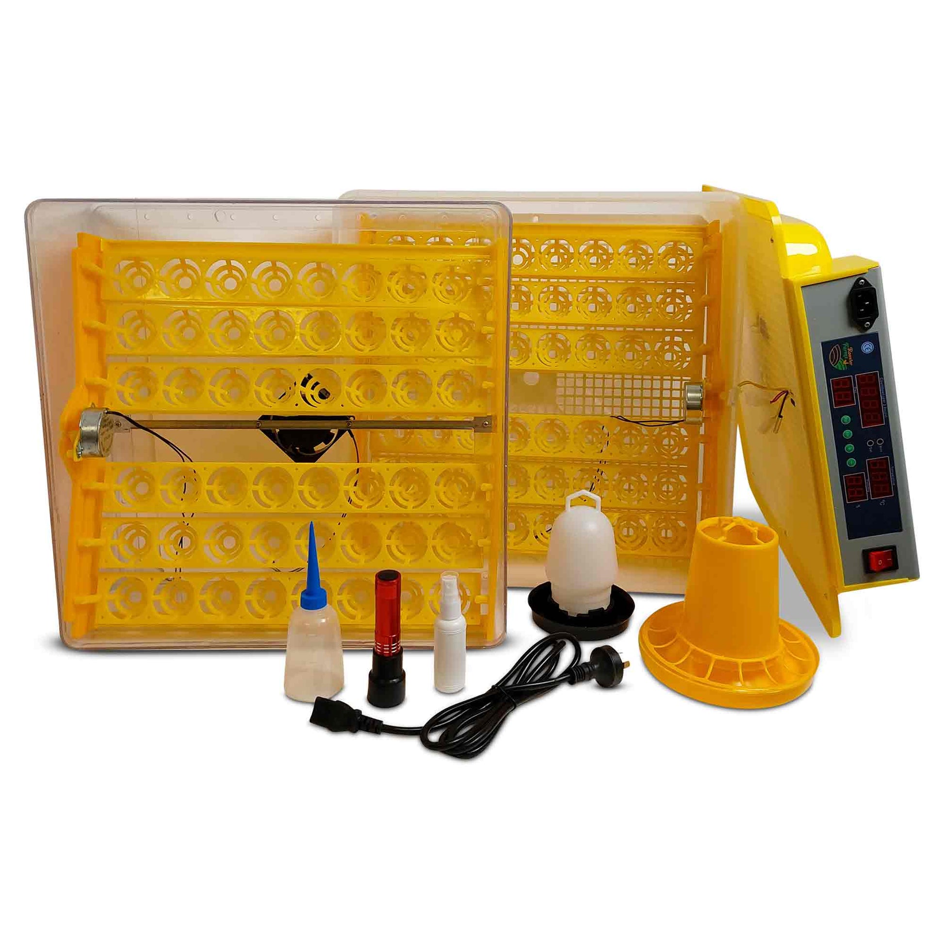 Rooster Farms Electric 96 Egg Incubator + Accessories for Chicken Quail Duck-1