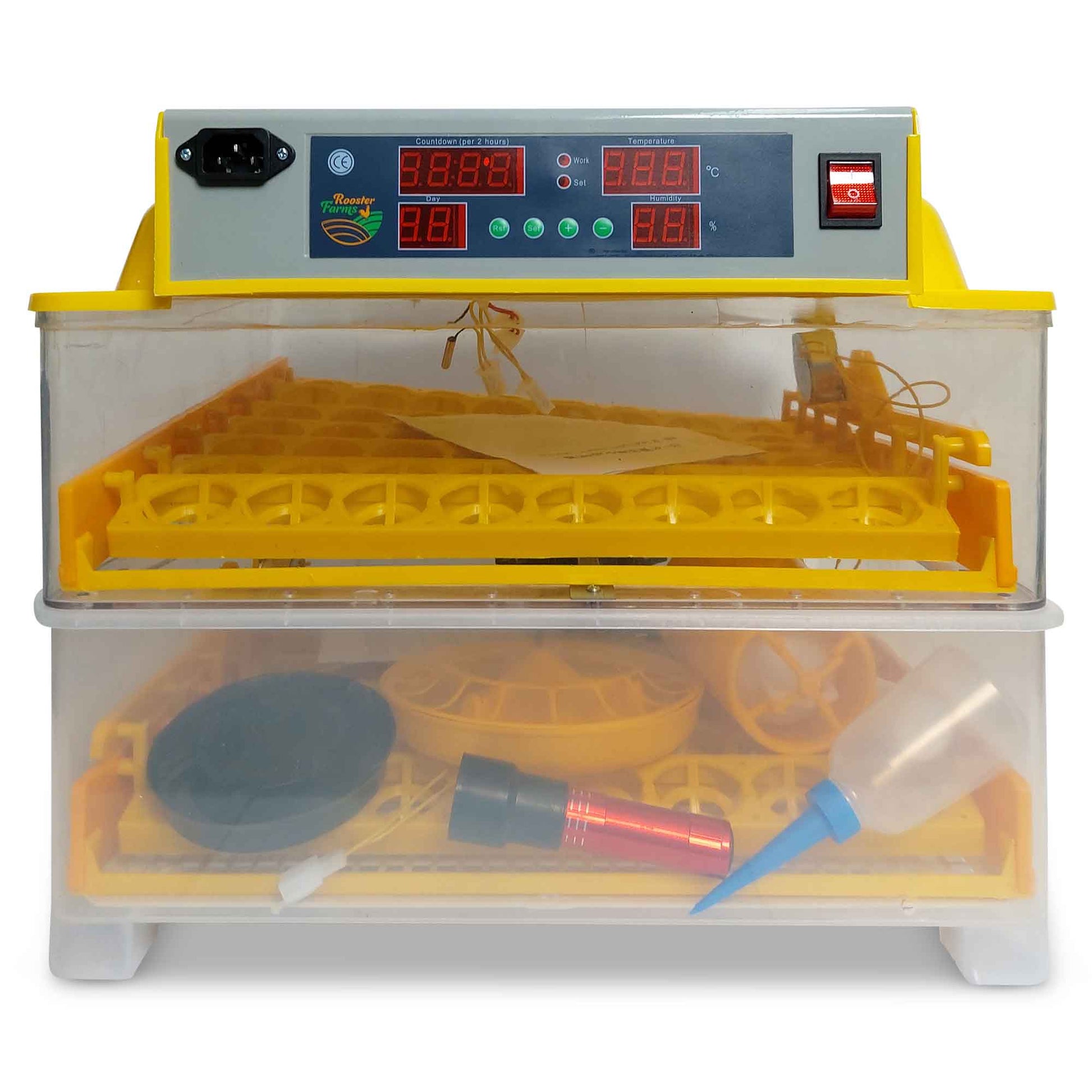 Rooster Farms Electric 96 Egg Incubator + Accessories for Chicken Quail Duck-0